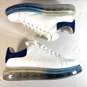 Alexander McQueen white fashion sneakers Men Blue Size 46 fits like a 12.